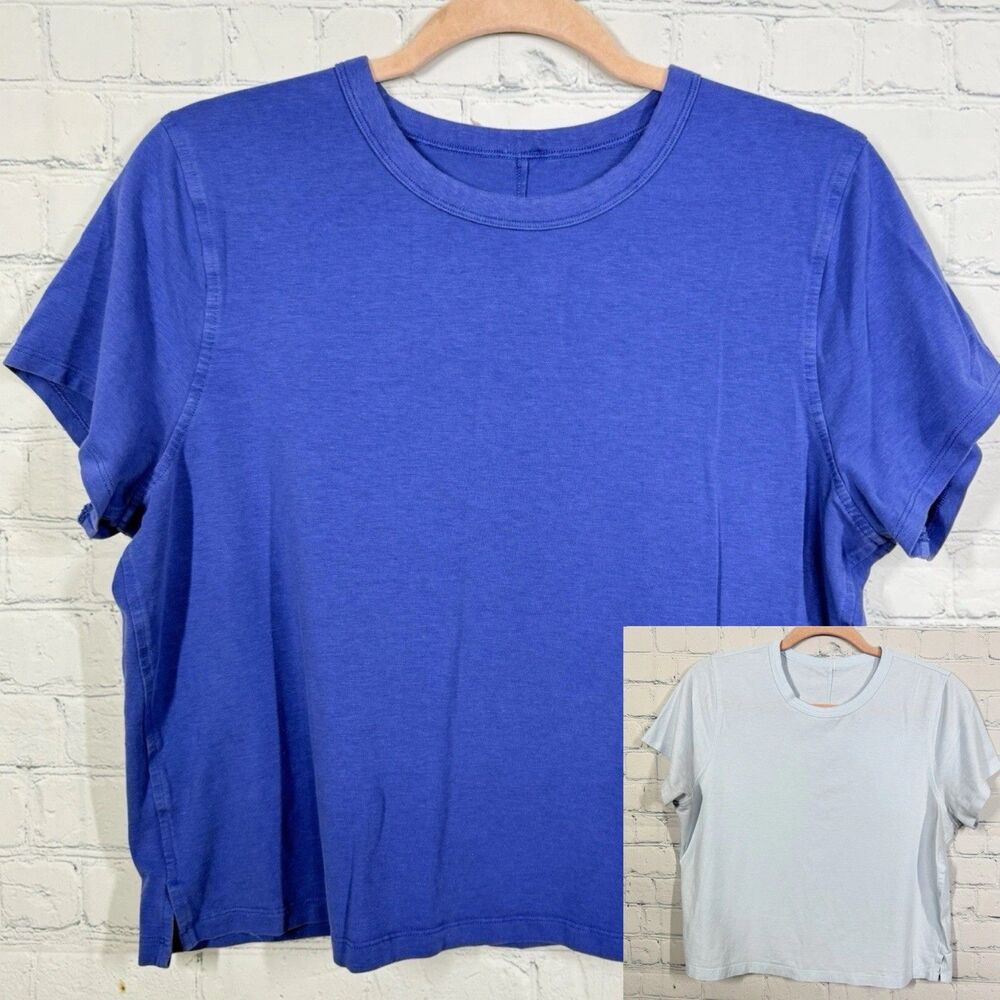 Lululemon Shirt Women Size 8 All Yours Organic Cotton Cropped Oversized Lot of 2